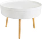 Witte Salontafel | Compact | Opbergruimte | Nieuw, Eenpersoons, Minder dan 75 cm, Hoekbank, Nieuw