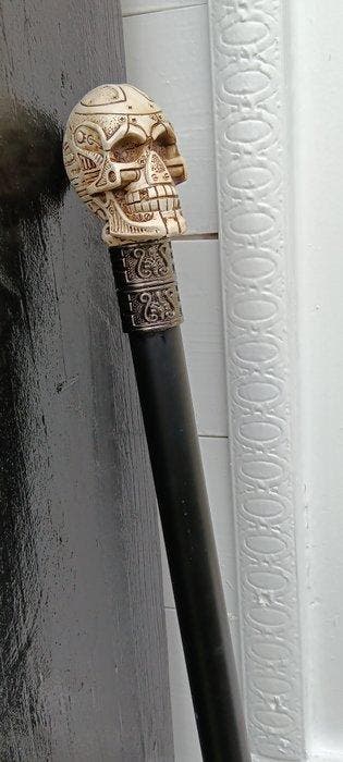 Wandelstok - schedel - Aluminium, Legering - bijzondere, Antiek en Kunst