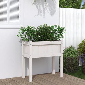 vidaXL Plantenbak met poten 70x31x70 cm massief grenenhout, Tuin en Terras, Verzenden, Minder dan 60 cm, Nieuw, 60 cm of meer