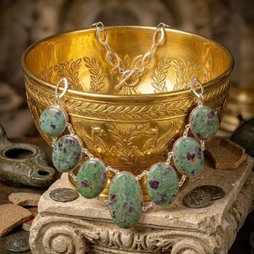 Robijn - Robijn in Zoisiet collier - Halsketting - Robijn in