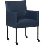 Blauwe leren eetkamerstoelen, Ophalen of Verzenden, Nieuw, Leer