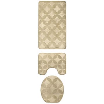 Homely Luxe 3-Delige Badkamermattenset – Crème – Met, Ophalen of Verzenden, Nieuw