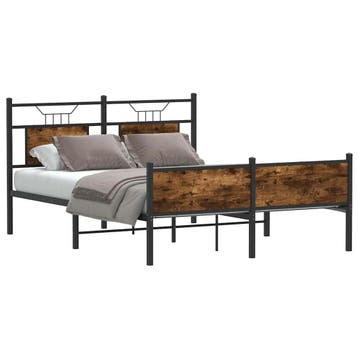 vidaXL Bedframe zonder matras hout gerookt eikenkleurig, Bruin, Verzenden, 140 cm, 200 cm