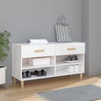 vidaXL Schoenenkast 102x35x55 cm bewerkt hout hoogglans wit, Verzenden, Nieuw