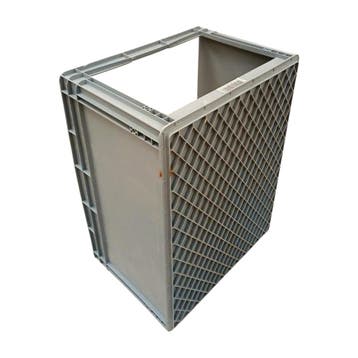 Magazijnbak, 800x600x420 mm, grijs pp, gebruikt, Gebruikt, 60 cm of meer, Bak of Kist, 75 tot 100 cm