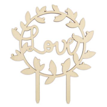 ScrapCooking Taarttopper Love Hout 12cm, Verzenden, Nieuw
