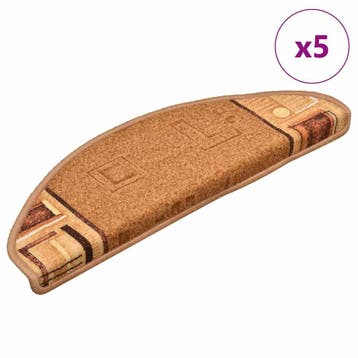 vidaXL Trapmatten zelfklevend 5 st 65x21x4 cm beige, Verzenden, Nieuw