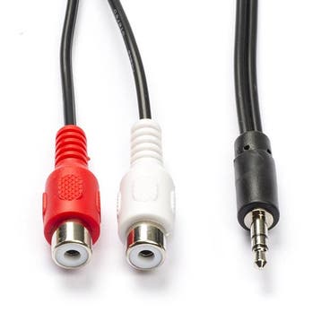 Tulp naar jack 3.5 mm kabel | V  M | Nedis | 0.2 meter, Audio, Tv en Foto, Verzenden, Nieuw