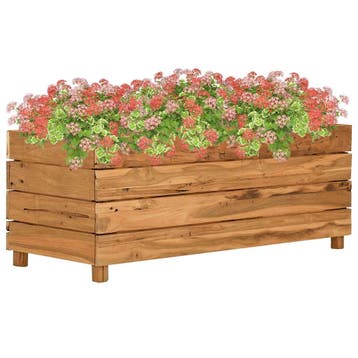 vidaXL Plantenbak verhoogd 100x40x38 cm gerecycled teakhout, Tuin en Terras, Verzenden, Nieuw, Minder dan 60 cm, 30 tot 60 cm