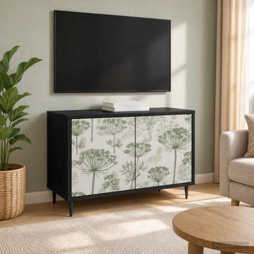 vidaXL Tv-meubel GOTHA 69 x 33 x 50,5 cm Zwart eiken Bewerkt, Minder dan 50 cm, Verzenden, Nieuw, Minder dan 100 cm