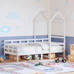 vidaXL Slaapbank met bedhuis 80x200 cm massief grenenhout, Eenpersoons, Verzenden, Wit, Nieuw