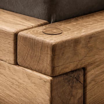Van Schaik Madera Massief Eiken Balkenbed - 200 x 200, Nieuw