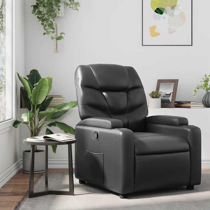 vidaXL Relaxfauteuil Zwart Kunstleer, Huis en Inrichting, Fauteuils, Nieuw, Verzenden