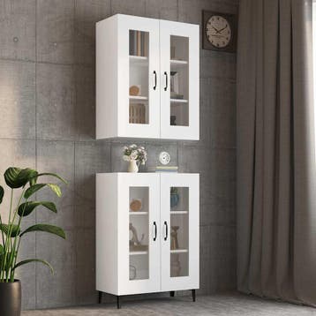 vidaXL Bovenkast 69,5x34x90 cm wit, Verzenden, Nieuw, 50 tot 100 cm, Minder dan 100 cm