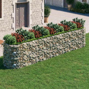 vidaXL Gabion plantenbak verhoogd 500x100x100 cm, 100 cm of meer, Verzenden, Nieuw, Metaal