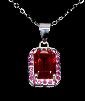 Zonder minimumprijs - Ketting met hanger Witgoud verguld,