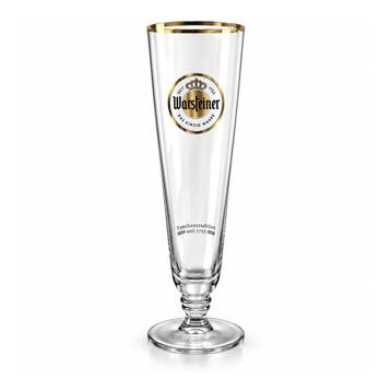 Warsteiner Bierglas 250 ml op voet, Ophalen of Verzenden, Nieuw
