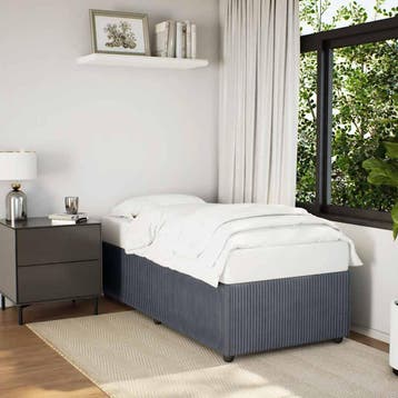 vidaXL Bedframe zonder matras 80x200 cm fluweel donkergrijs, Eenpersoons, Verzenden, Nieuw, 80 cm