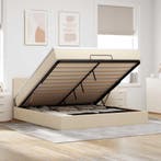 vidaXL Bed poef met matras en LEDs 180x200 cm stof, Eenpersoons, Verzenden, Nieuw, 80 cm