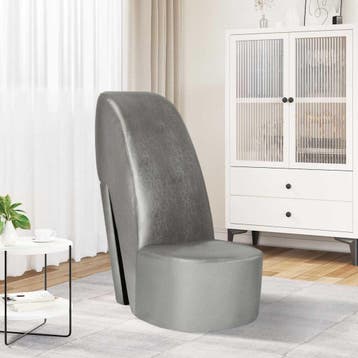 vidaXL Hakstoel kunstleer zilverkleurig, Verzenden, Nieuw
