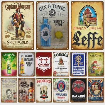 Retro Metalen Bierbord - Vintage Wanddecoratie voor Pub, Bar, Verzenden, Nieuw