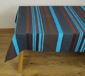 Tafelkleed Stripe Blauw - 135 x 210 cm bruin blauw NIEUW, Ophalen of Verzenden, Nieuw, Rechthoek
