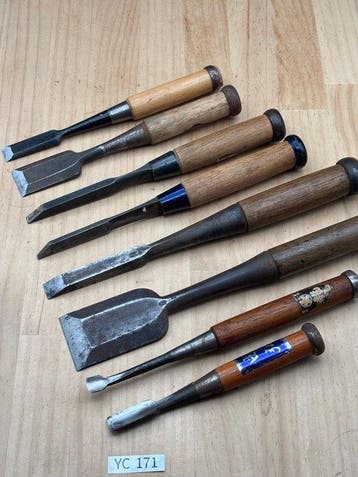 Japanse houtbeitelset YC171 inclusief 2 ronde beitels –