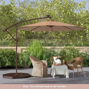 2dekans | Coast Hangparasol op zonne-energie - 40 LED lampen, Ophalen of Verzenden, Zo goed als nieuw