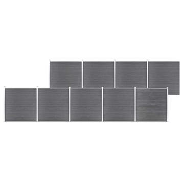 vidaXL Schutting 1564x186 cm HKC grijs, Verzenden, Nieuw, Hout