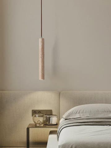 Stijlvolle Cilinder Hanglamp van Travertin Steen - LED Plafo, Verzenden, Nieuw