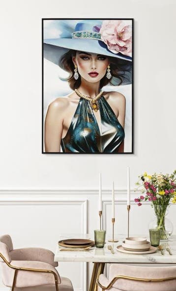 SCHILDERIJ OP DOEK GELAKTE PAM MET LIJST -A- CM 62X4X92, Ophalen of Verzenden, Nieuw