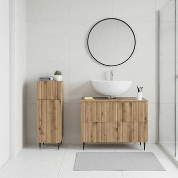 vidaXL 2-delige Badkamerkast Set ZWOLLE Artisanaal eiken, Verzenden, Nieuw