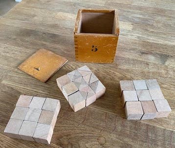 Houten blokjes in houten doosje 5, Verzenden, Nieuw