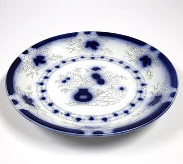 Antiek Petrus Regout sierbord Versailles, blauw, Verzenden, Gebruikt