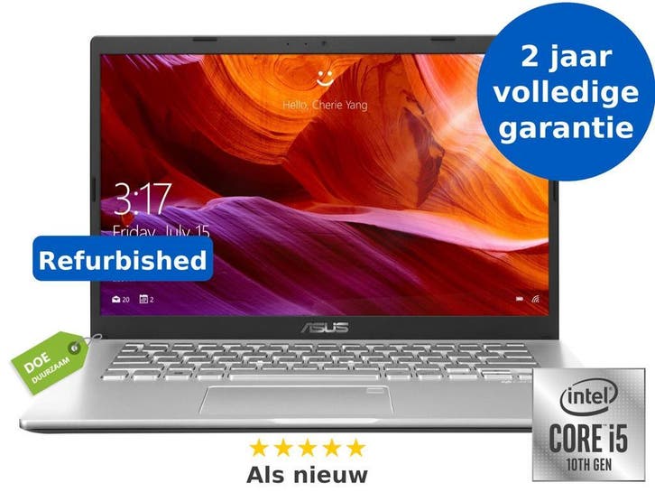 Refurbished ASUS Vivobook X409JA-EK024T Gebruiksklaar!, Computers en Software, Windows Laptops, 3 tot 4 Ghz, SSD, 13 inch, Qwerty