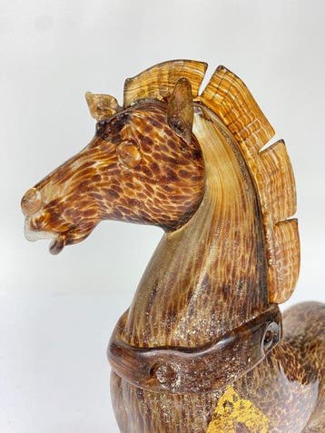 sculptuur, cavallo - 29 cm - Muranoglas - 1990