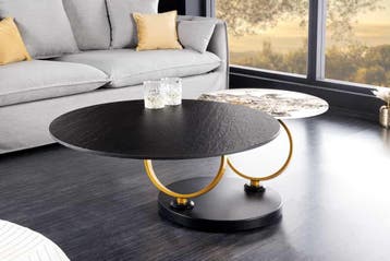 Design Salontafel DANCING RINGS Zwart Ronde Draaibaar, Ophalen of Verzenden, Nieuw