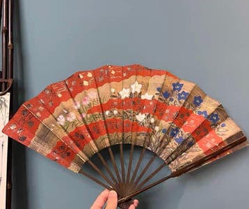 Handwaaier - Bamboe vouwventilator - Japanse vintage