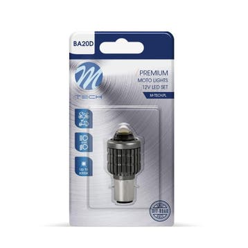 M-Tech LED - S2 BA20D 12V 2x 10W - Premium - Dimlicht g..., Verzenden, Nieuw