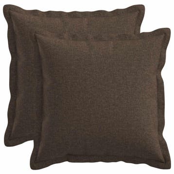 vidaXL Kussensloop 2 pcs HOUTEN Taupe 45 x 45 cm Faux Linnen, Huis en Inrichting, Verzenden, Nieuw