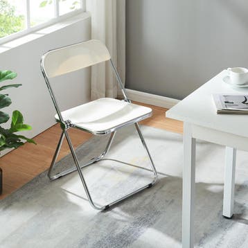 Klapstoel set van 6 Pornainen 74x46x47 cm wit [en.casa], Huis en Inrichting, Stoelen, Verzenden, Nieuw