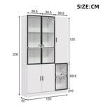 Hoge Vitrinekast 120×35×200 cm met Glazen Deuren en LED, Huis en Inrichting, Kasten | Vitrinekasten, Verzenden, Nieuw