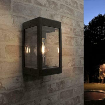 Solar LED wandlamp Cube met filament led lamp, Zonne-energie, Verzenden, Minder dan 50 watt, Wandlamp