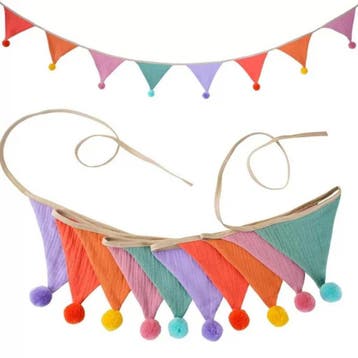 Vlaggenlijn van stof multi coloured of bruin/beige, Kinderen en Baby's, Kinderkamer | Inrichting en Decoratie, Verzenden, Nieuw