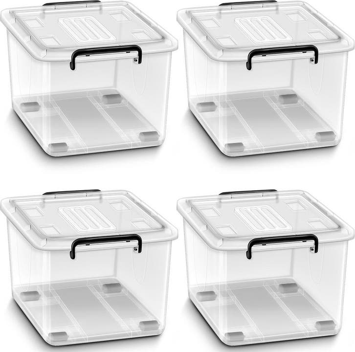 Opbergbox met deksel - Opbergdoos - 4x88L - Transparant - Ti, Huis en Inrichting, Woonaccessoires | Overige, Zo goed als nieuw