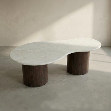 *WOONWINKEL* Organische Salontafel Beige Marmer, Huis en Inrichting, Tafels | Salontafels, Verzenden, Nieuw