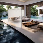 Uitschuifbare aluminium dubbelzijdige luifel met oprolmechan, Verzenden, Nieuw