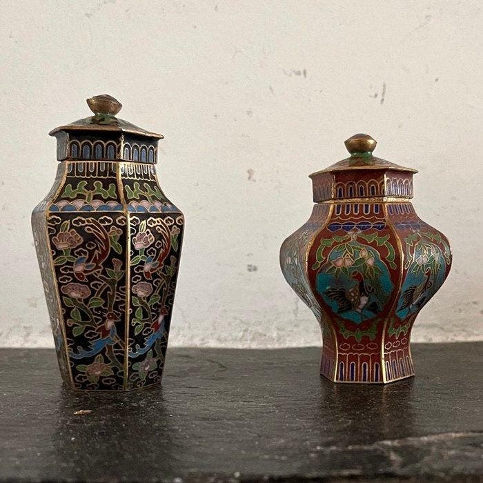 Pot (2) - Messing, Emaille, Antiek en Kunst, Curiosa en Brocante