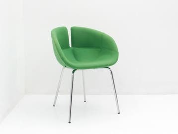 Fauteuil Moroso Fjord  - groen - 4-poot chroom, Werkplek, Ophalen of Verzenden, Gebruikt, Overige typen