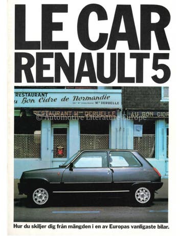 1985 RENAULT 5 BROCHURE ZWEEDS, Nieuw, Renault, Author